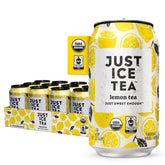 Just Ice Tea lemon-flavored black iced tea can showing real brew flavor for a refreshing break