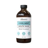 Just Ingredients Cool Mint remineralizing mouthwash bottle highlighting hydroxyapatite for enamel care