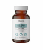 Just Ingredients Magnesium Complex bottle highlighting a multi-form blend for relaxation and sleep support