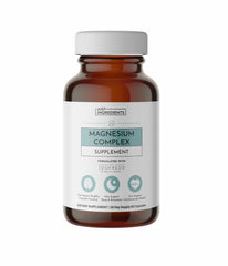 Just Ingredients Magnesium Complex bottle highlighting a multi-form blend for relaxation and sleep support