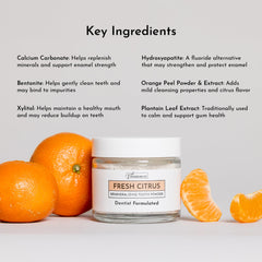 Just Ingredients Remineralizing Tooth Powder demonstrates gentle brushing action for enamel-friendly polish.