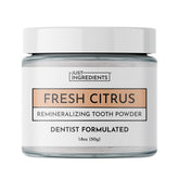 Just Ingredients Remineralizing Tooth Powder packaging highlights clean-label promise for daily use.