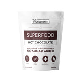 Just Ingredients Superfood Hot Chocolate cup delivers cozy nourishment.