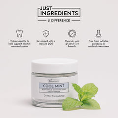 Just Ingredients remineralizing powder enamel-brightening during brushing for a polished smile