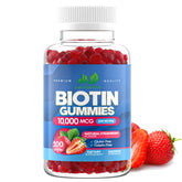 Just Nutrients Biotin gummies strawberry bottle, tasty daily support for hair, skin, and nails