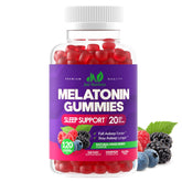 Just Nutrients Melatonin 20mg Gummies bottle on a nightstand for a calming bedtime routine.