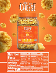 Just the Cheese Minis close-up cheddar crisp with rich cheese flavor.