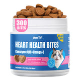 Just Try CoQ10 Cat Bites bottle, easy heart-support chews for cats.
