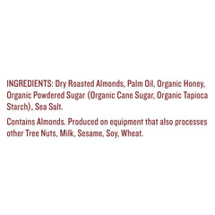 Justin's Honey Almond Butter spoonful shows creamy texture and almond flavor.