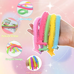 Juuxncgv colorful stretchy strings in a vivid bundle for desk fidgeting.