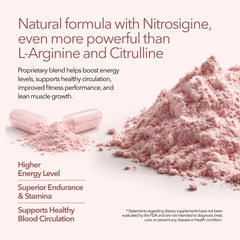 BloodFlow-7 ingredient panel featuring Nitrosigine for nitric oxide production.