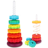 JUXUE spinning toy with rainbow discs for toddler play and color exploration