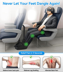 Juxujoin ergonomic foot hammock adjustable strap extended demonstrates versatile fit for various travelers.