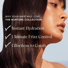 JVN Nurture Hydrating Shampoo pump dispenses product for easy daily hydration.
