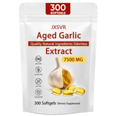 JXSVR Aged Garlic Extract odorless bottle front showing odorless formula for heart and immune support