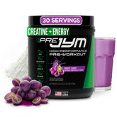 JYM Pre JYM Grape Candy powder bottle for workout energy and focus