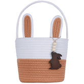 K-MLICE Easter basket with brown handle, ideal for easy egg hunts.