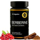 K2 Organics Berberine bottle with capsules for daily wellness