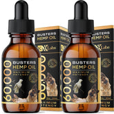 K2xLabs Buster's Hemp Oil bottle with dropper for dogs and cats supports calm energy