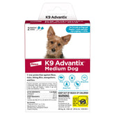K9 Advantix medium dog spot-on application protects against fleas and ticks