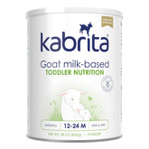 Kabrita goat milk toddler formula front label highlights trusted nutrition.