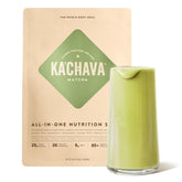 Kachava Matcha 2lb bag closeup showing vegan protein blend for convenient meal replacement