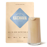 Ka’Chava vanilla shake jar showing nutrient-dense powder for daily energy.