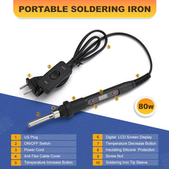 Kadrick 80W heat-set insert tool LED display for precise control