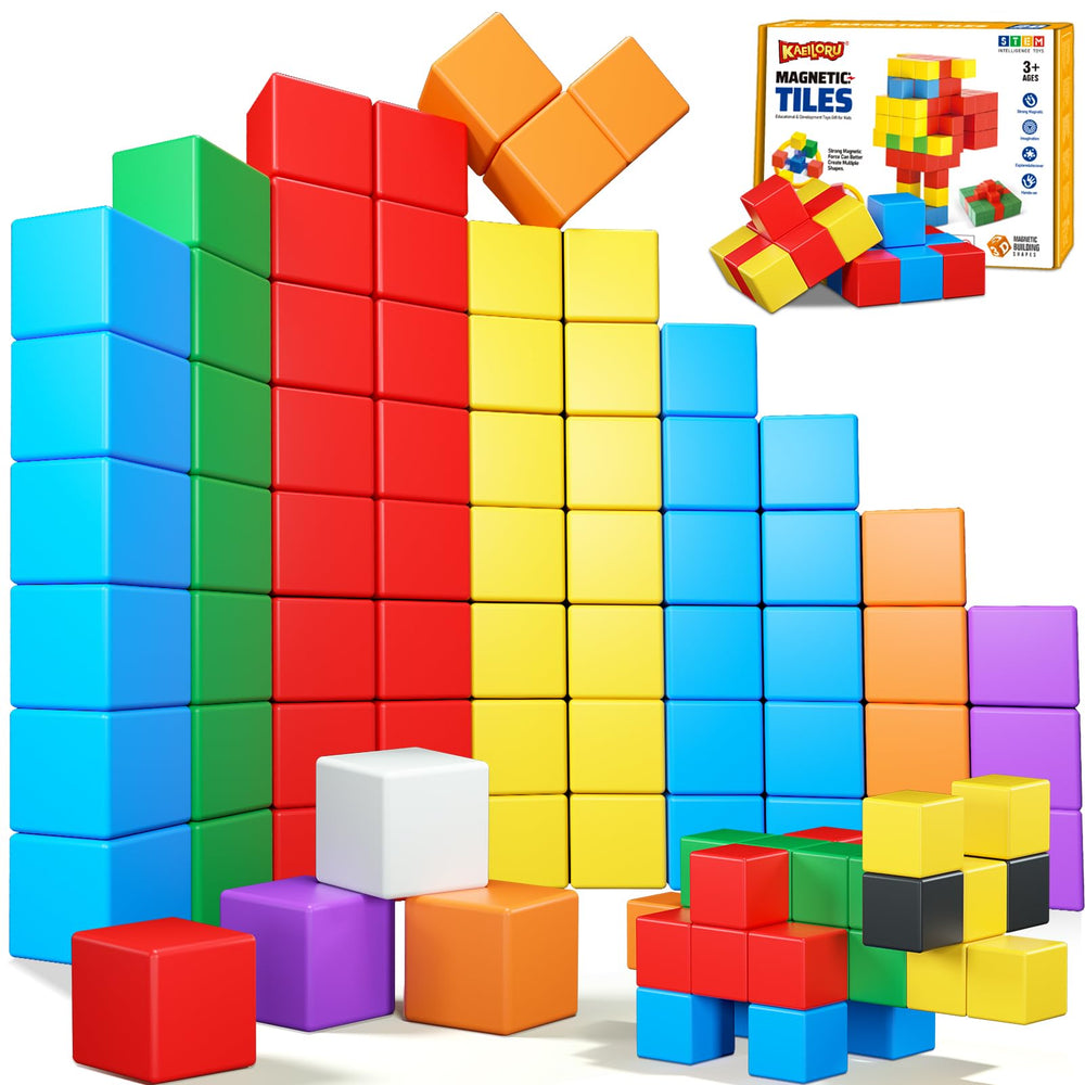 KAEILORU magnetic blocks show colorful cubes for engaging hands-on learning and creative play.
