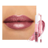 Kaely 2in1 mauve metallic lipstick and lip liner dual-ended wand for precise lip definition.