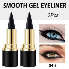Kaely gel eyeliner pencil natural black swatch on hand glides smoothly.