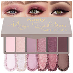 Kaely mini rose pink eyeshadow palette front shows versatile shades for everyday looks.