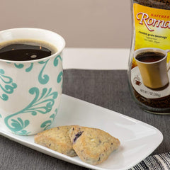 Kaffree Roma ingredients display barley, chicory and rye in a clean blend.