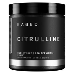 Kaged L-Citrulline bottle front in unflavored formula, ready for workouts