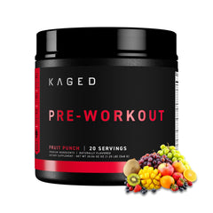 Kaged Original Pre-Workout Fruit Punch scoop ready to mix for focused training