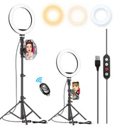 Kaiess 10.2 inch ring light with adjustable tripod for even makeup lighting