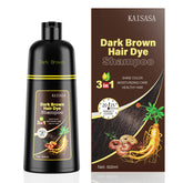 KAISASA dark brown hair dye shampoo applied for even gray coverage