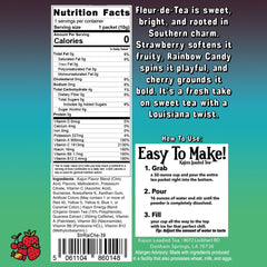 Kajun Loaded Tea Fleur-de-Tea rainbow candy, vibrant mix for a caffeine lift.