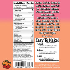 Kajun Loaded Tea Peach Strawberry packet closeup highlights convenient single-serve mix.
