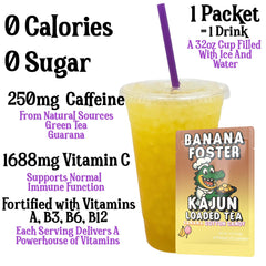 KAJUN LOADED TEA Pina Colada flavor glass highlights tropical notes and a refreshing sip.