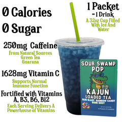 Kajun Loaded Tea Rainbow Candy cup presents bright color and refreshing workout-ready hydration.