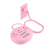 Kakahigh pink 5ft extension cord for desk charging.