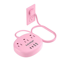 Kakahigh pink 5ft extension cord for desk charging.