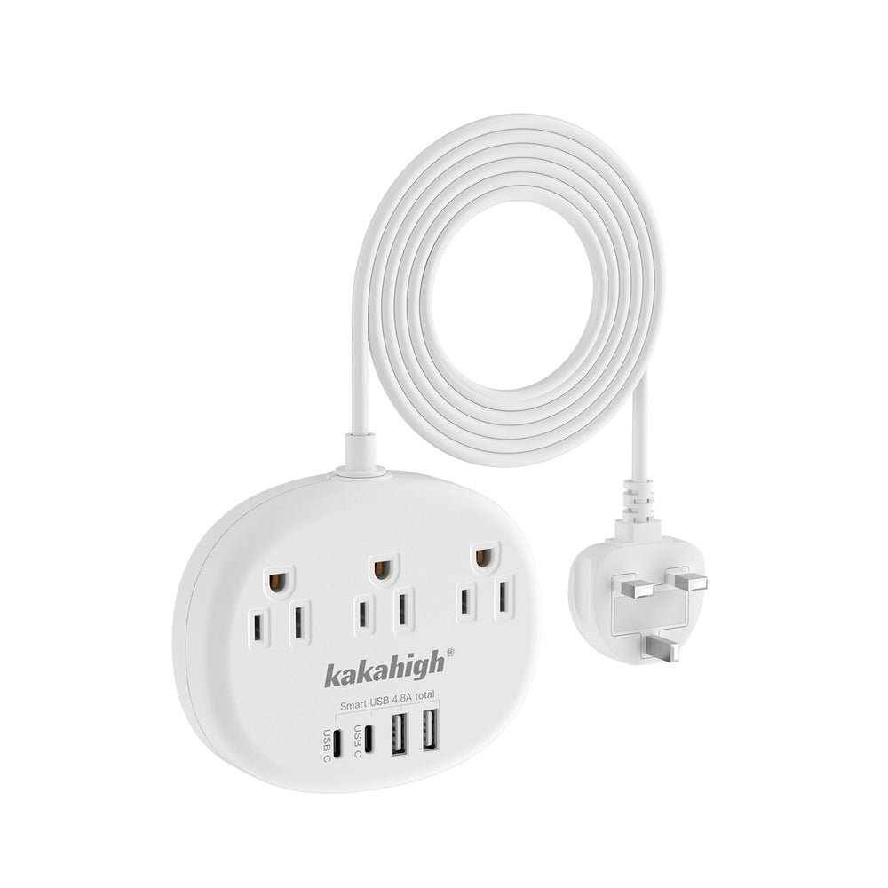 Kakahigh UK travel adapter 7-in-1 for global device charging on the go
