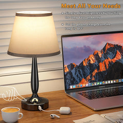 Kakanuo lamp with pearl-black base adds modern style and smooth dimming.