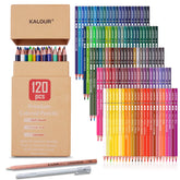 Kalour Premium 120-color pencils in a protective tube, ready for travel and storage.