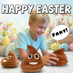 Kamhi World plush poop dog toy ready for fetch and spring fun.