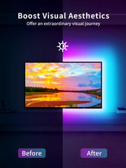 KANTUTOE LED TV backlight is controlled via Bluetooth app for easy customization.