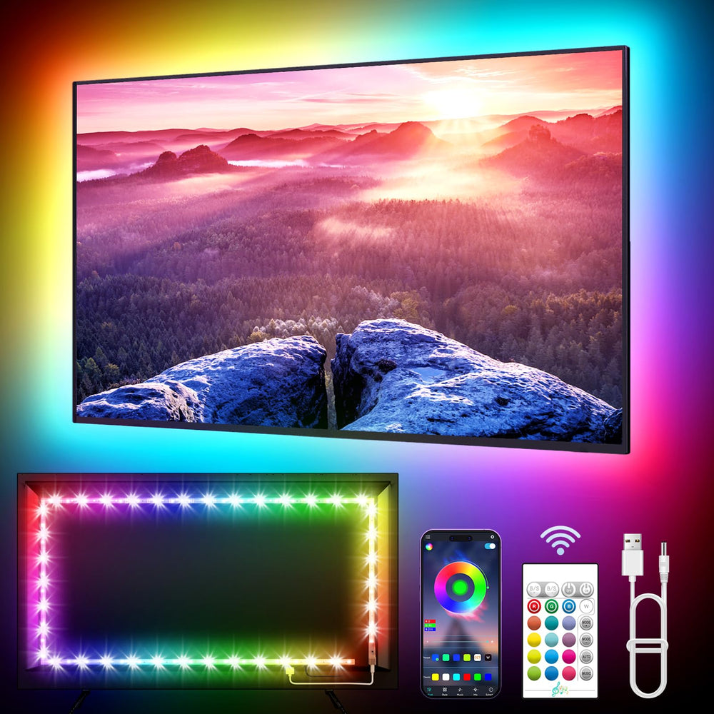 KANTUTOE LED TV lights wrap around a 75-100in screen for immersive color scenes.
