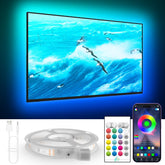 KANTUTOE TV Lights Behind glow behind a large screen, creating immersive backlighting.